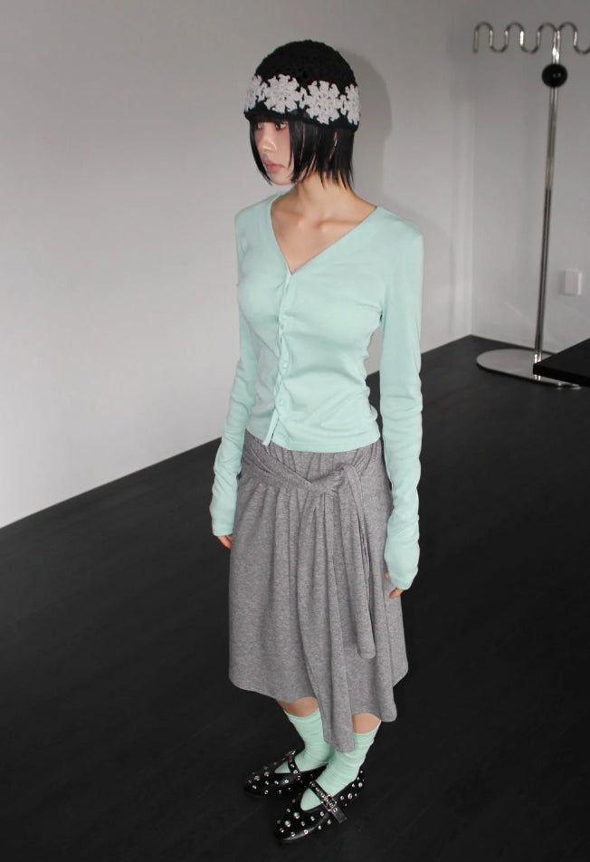 TWIST BUTTON CARDIGAN