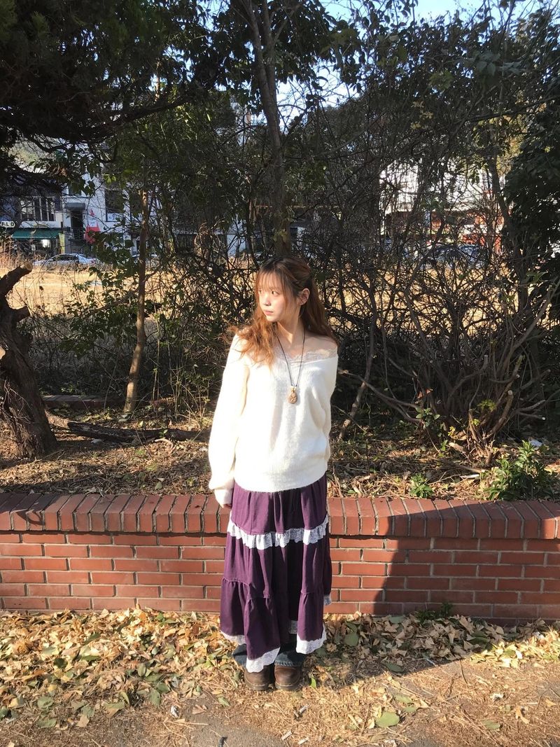 seter lace v-neck knit 