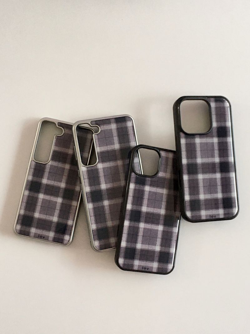 lovinhere(ラビンヒア)の「Check Epoxy Silver Case(Smartphone Accessories)」