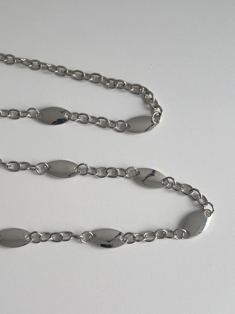 Oval Silver Chain Belt