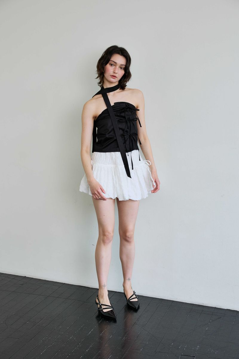 ELFIN SCARF TOP / BLACK