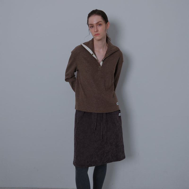 Charcoal Camou Midi-Skirt