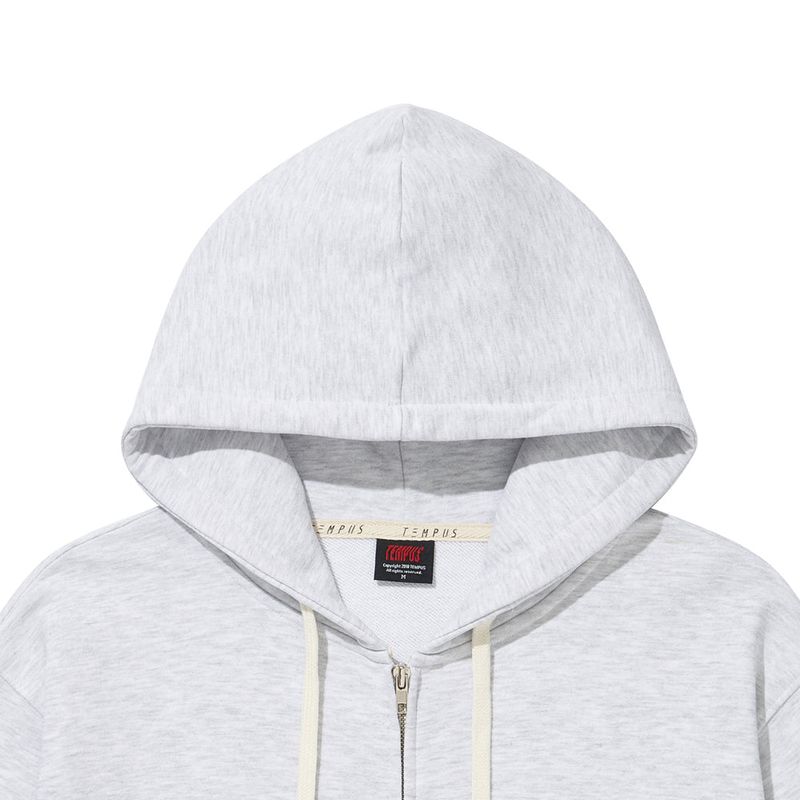 TEMPUS PATCH STANDARD HOOD ZIP-UP [WHITE MELANGE]