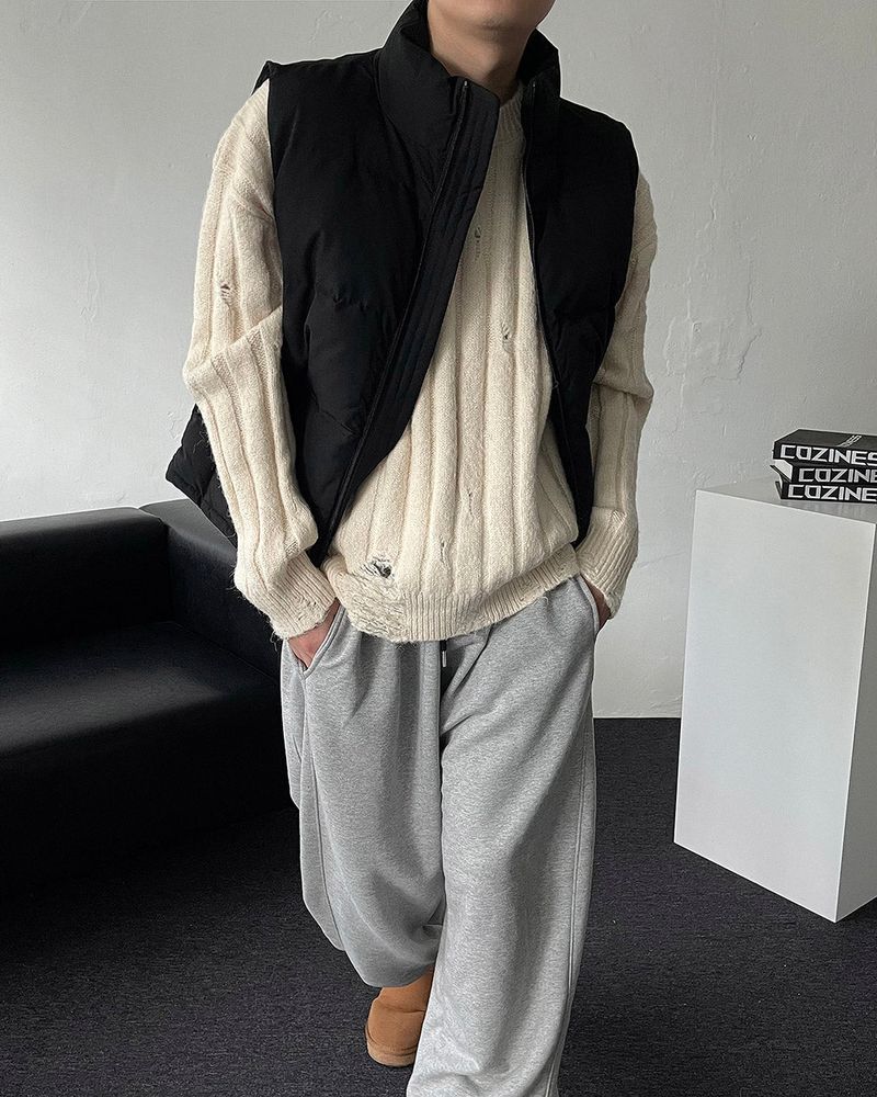 MG Wool Blend Damage Knitwear (4 colors)