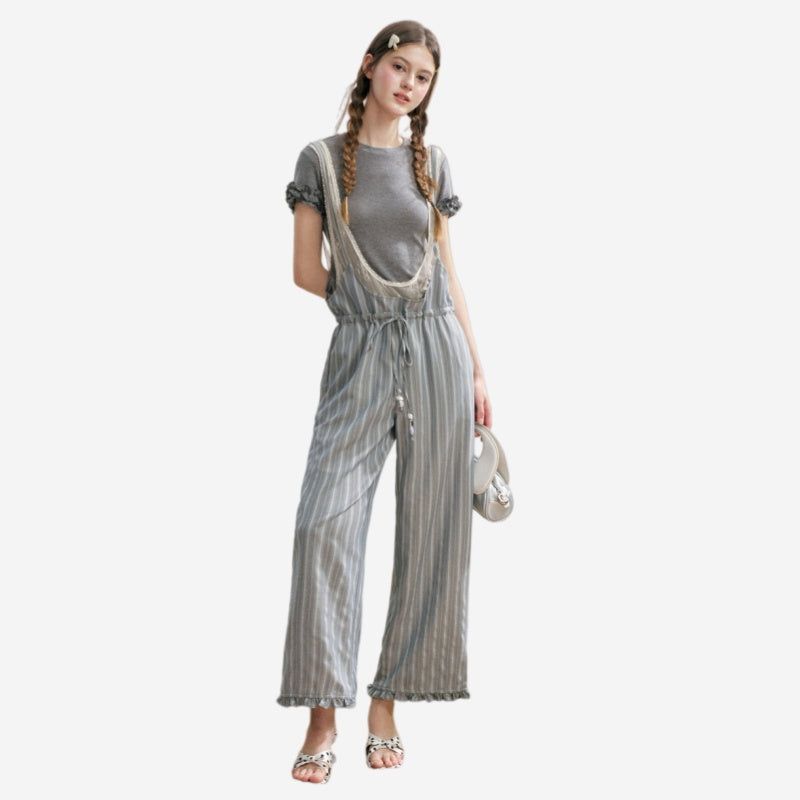 La mode MAQI（ラ モード マキ）の「MAQI Vintage Stripe Lace Jumpsuit（Pants）」