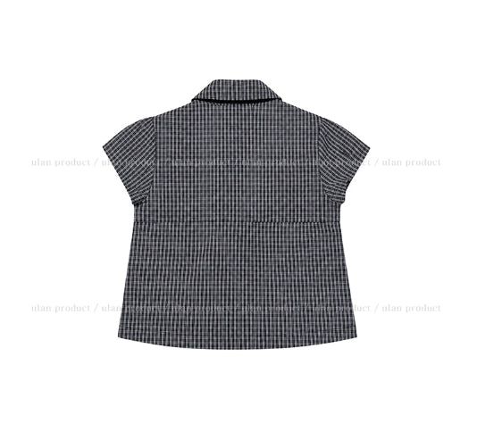 Linky Check Puff Blouse