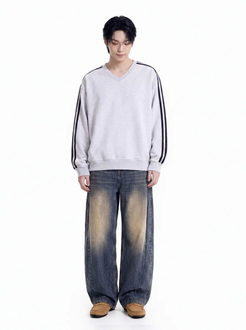 standard track v-neck sweatshirt (4color)