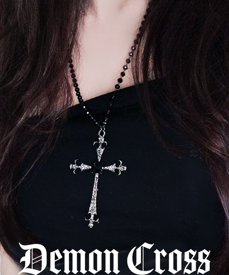 Demon Black Cross Necklace
