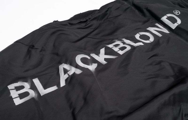 BBD Ripped Custom Sprayed logo MA-1 Bomber Jacket (Black)