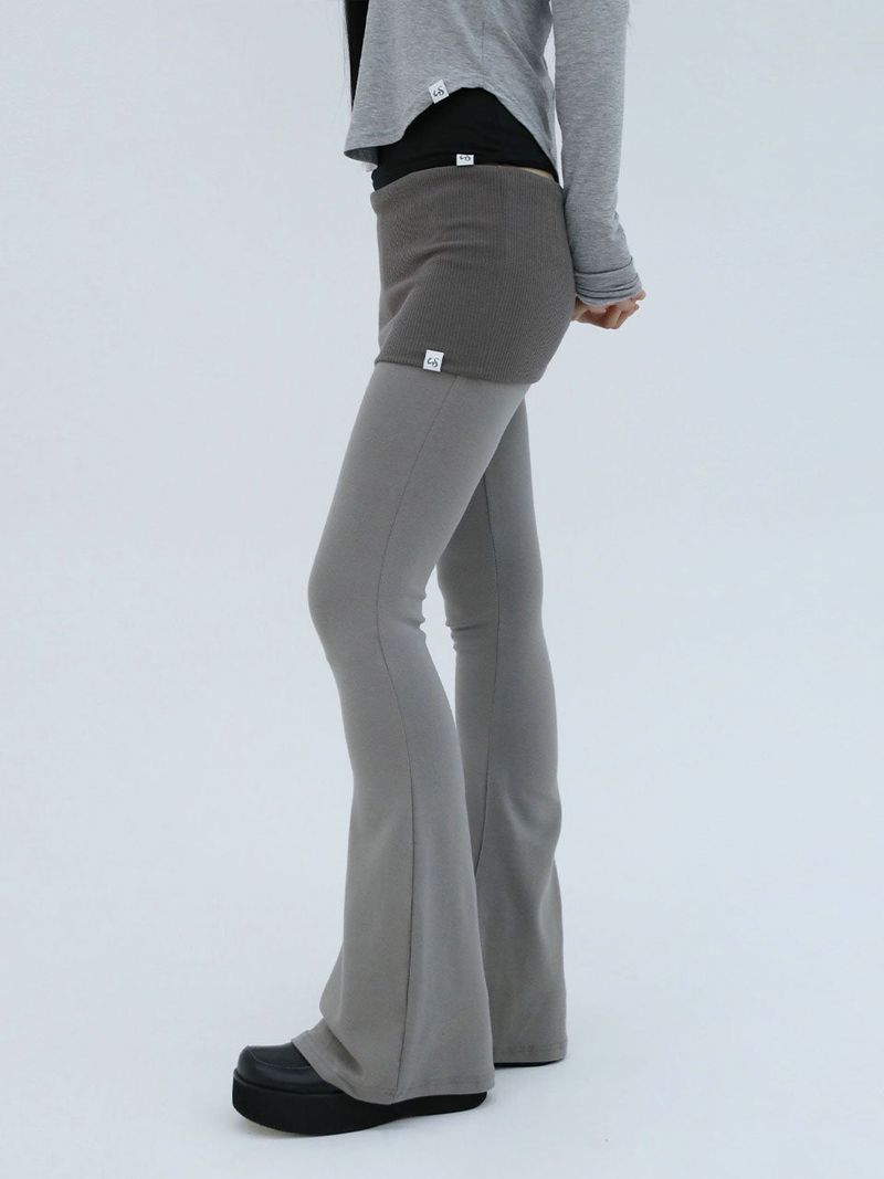SLIM BANDING BOOTCUT PANTS(MOCHA GREY)