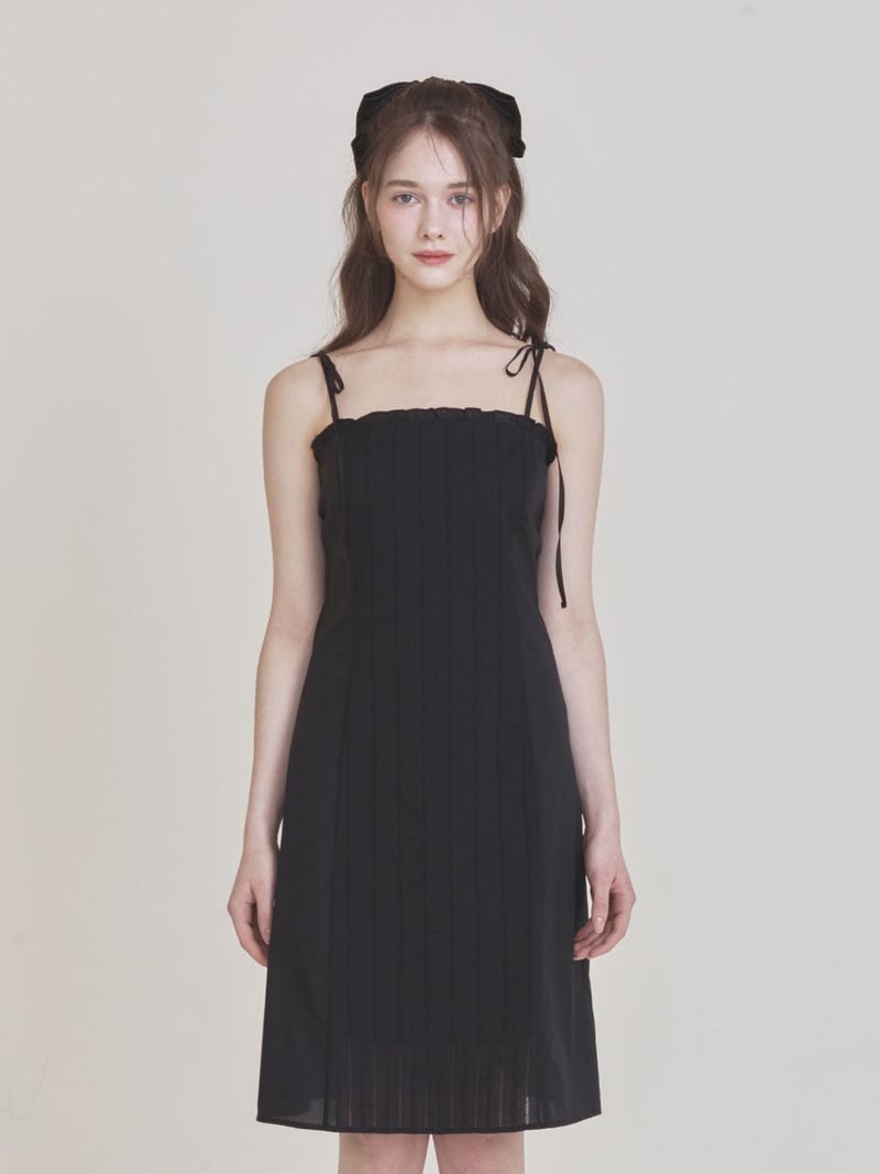Not your rose（ノットユアローズ）の「Lace frill midi dress (Black)（Dresses）」