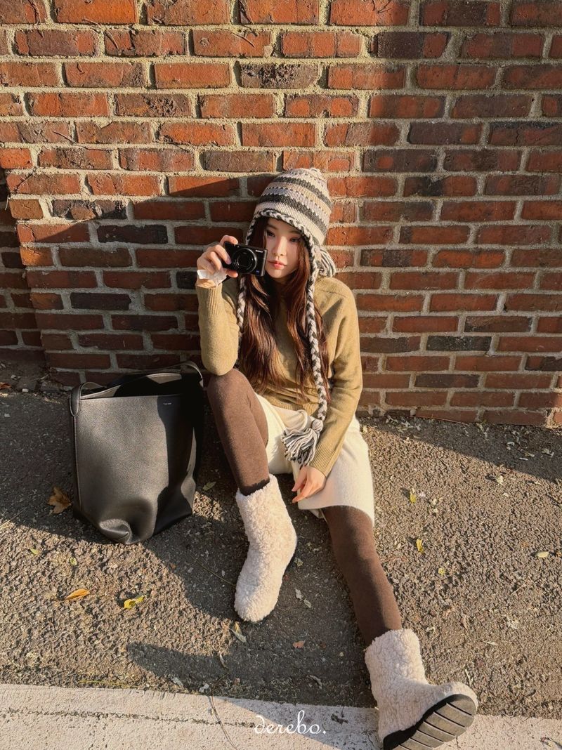 handmade stripe knit hat