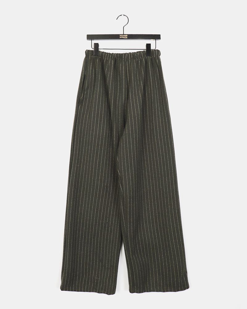 Mocken Stripe Wool Two-Way Wide Pants