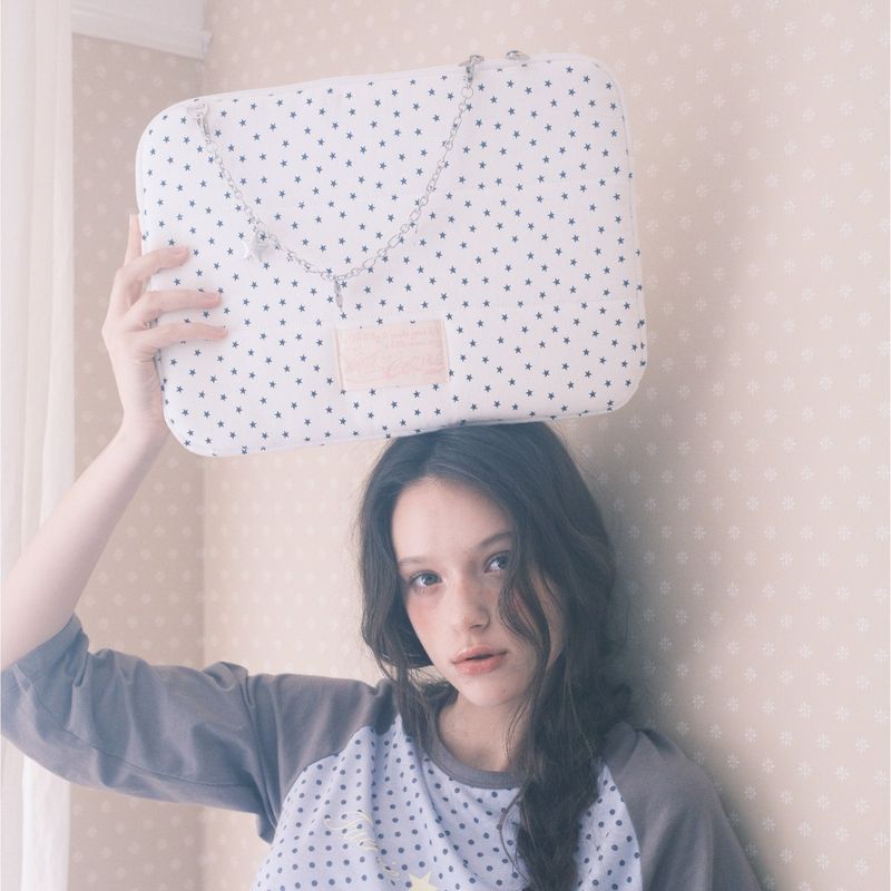 Star Chain Notebook Pouch_cotton white