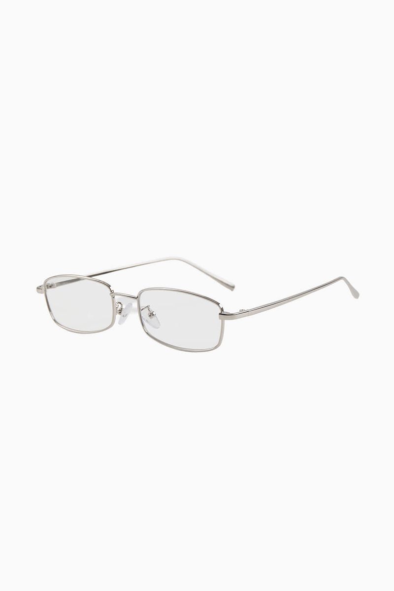 Square silver frame glass