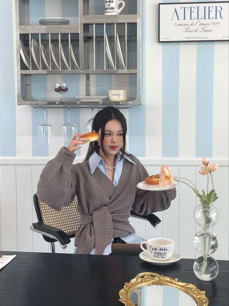 Knit Wrap Blouse