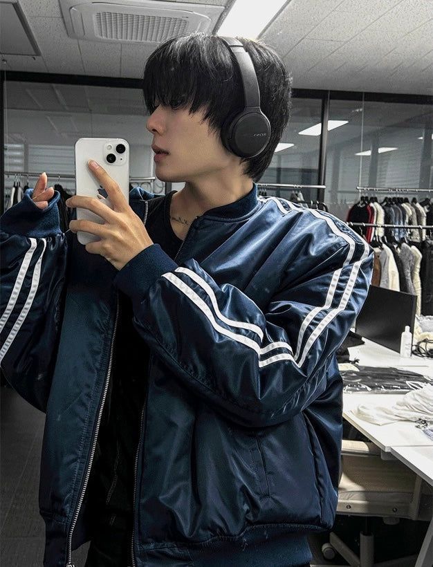 Cropped Track MA-1 Down Jacket