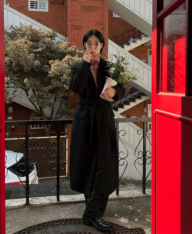 Wool robe hidden coat (2 color)