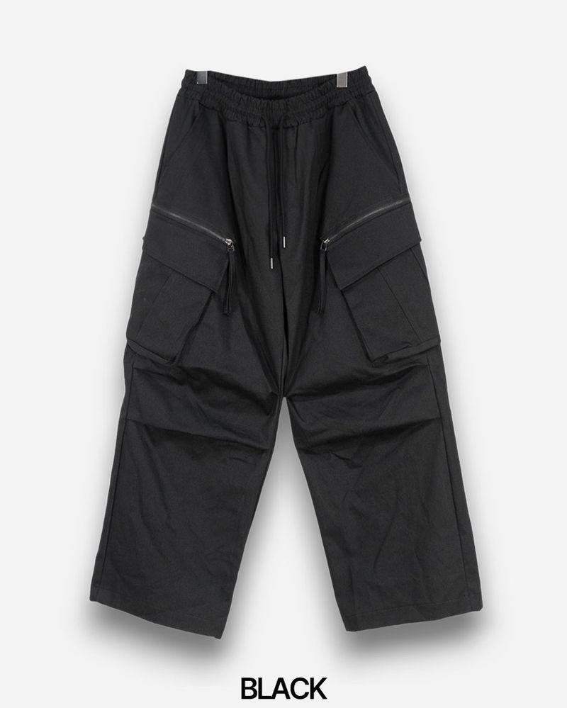 Zipper Big Cargo Cotton Pants