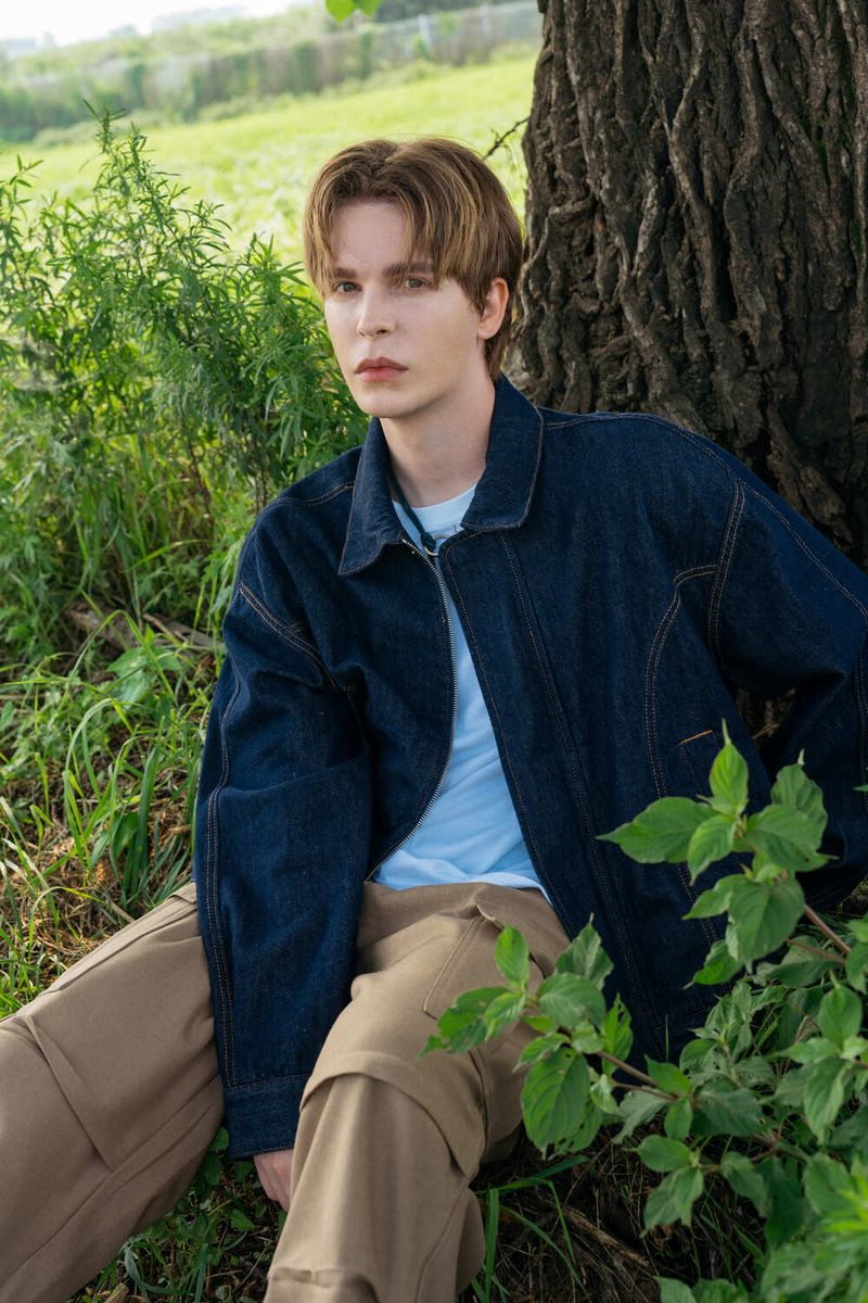 LINE-POINT DENIM BLOUSON