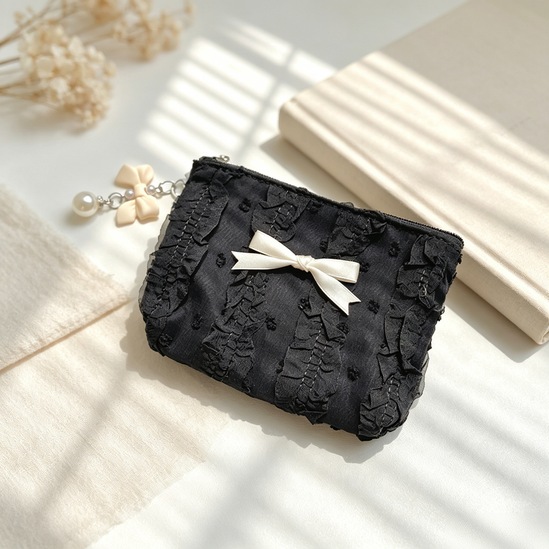 1+2 Lace Ribbon Mini Coin Pouch