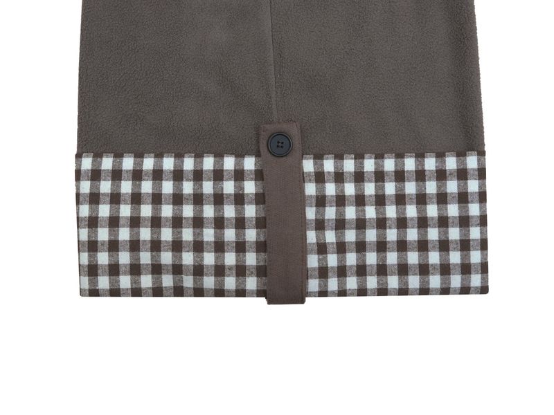 Check folding fleece pants / cocoa