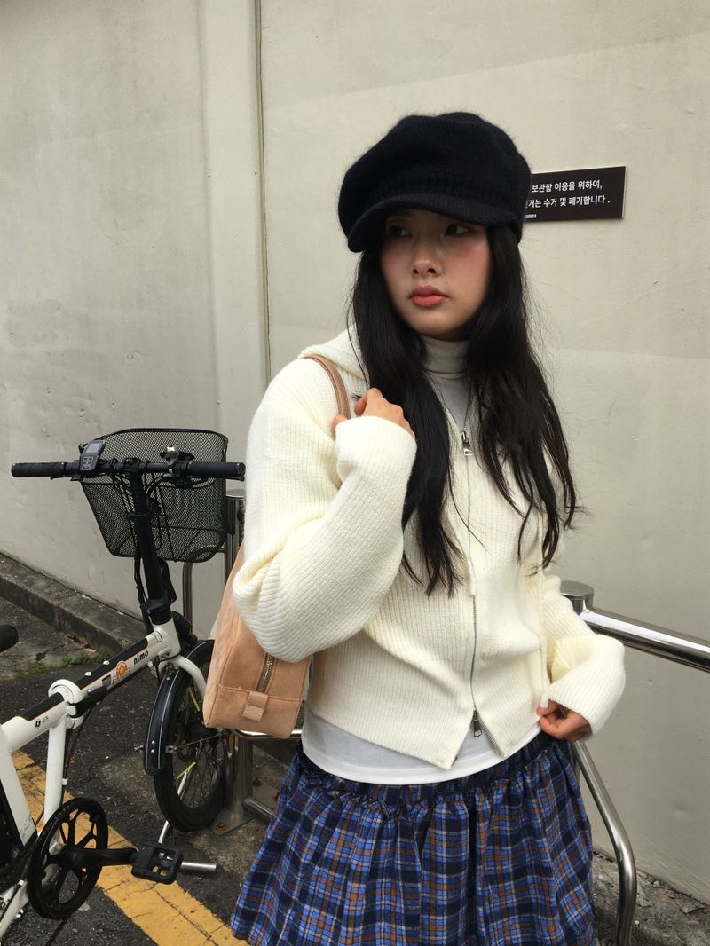 Knit Hoodie Zip-Up (3color)