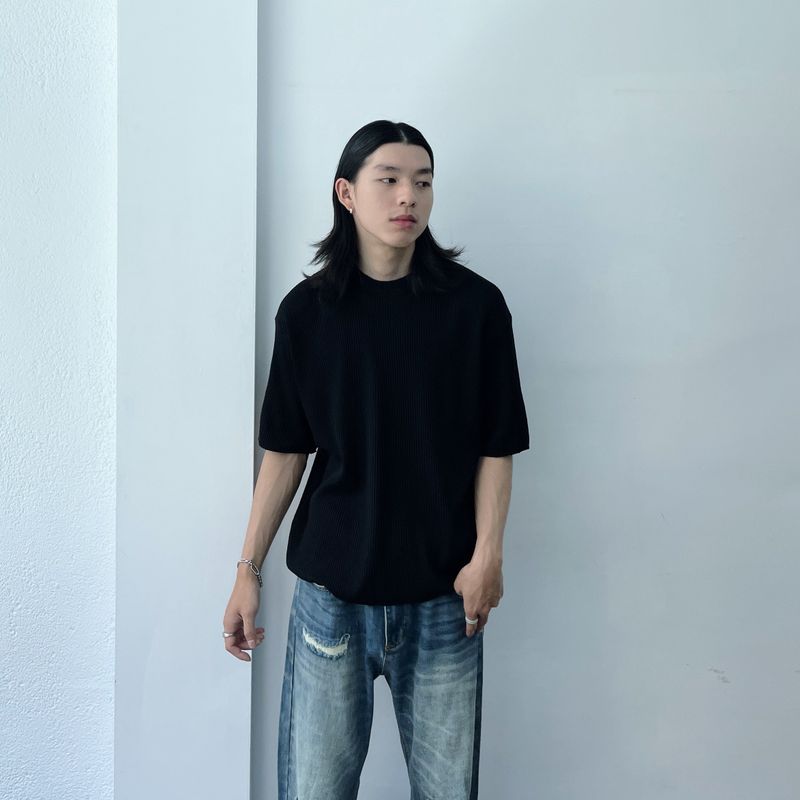 Textured Rib Short Sleeve Tee