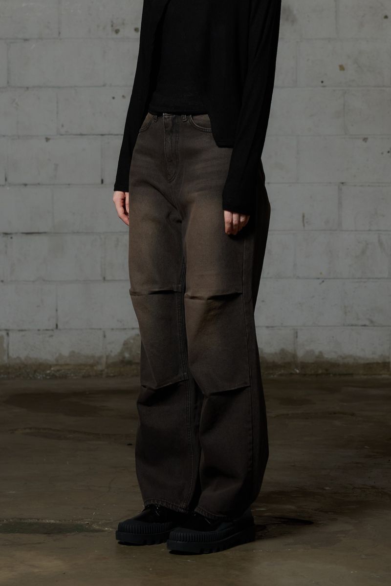 AKARI PPINTUCK DENIM PANTS / BLACK