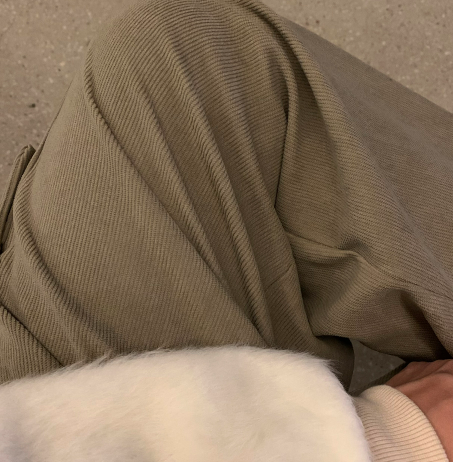 [In-house production]  First Corduroy Cargo String Wide Pants