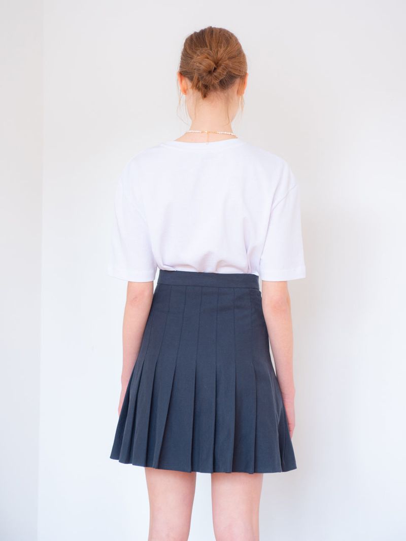 PLEATS SKIRT_NAVY