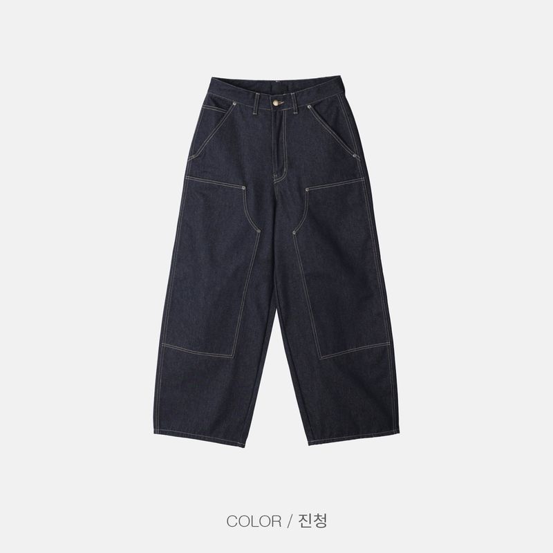 BASE BOUBLE KNEE NON-FADE DENIM
