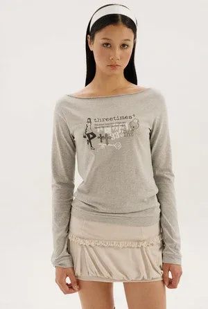 threetimes（スリータイムズ）の「マリーンTシャツ グレー（トップス）」
