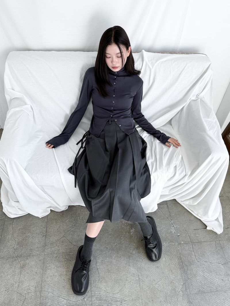 STRAP MIDI WRAP SKIRT