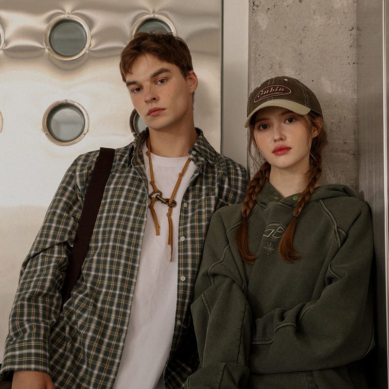 Logo Point Check Shirt - Green