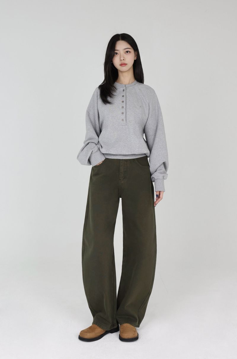 CLOUD FLEECE MEDITERRANEAN OLIVE DYEING CURVED FIT DENIM code 26025