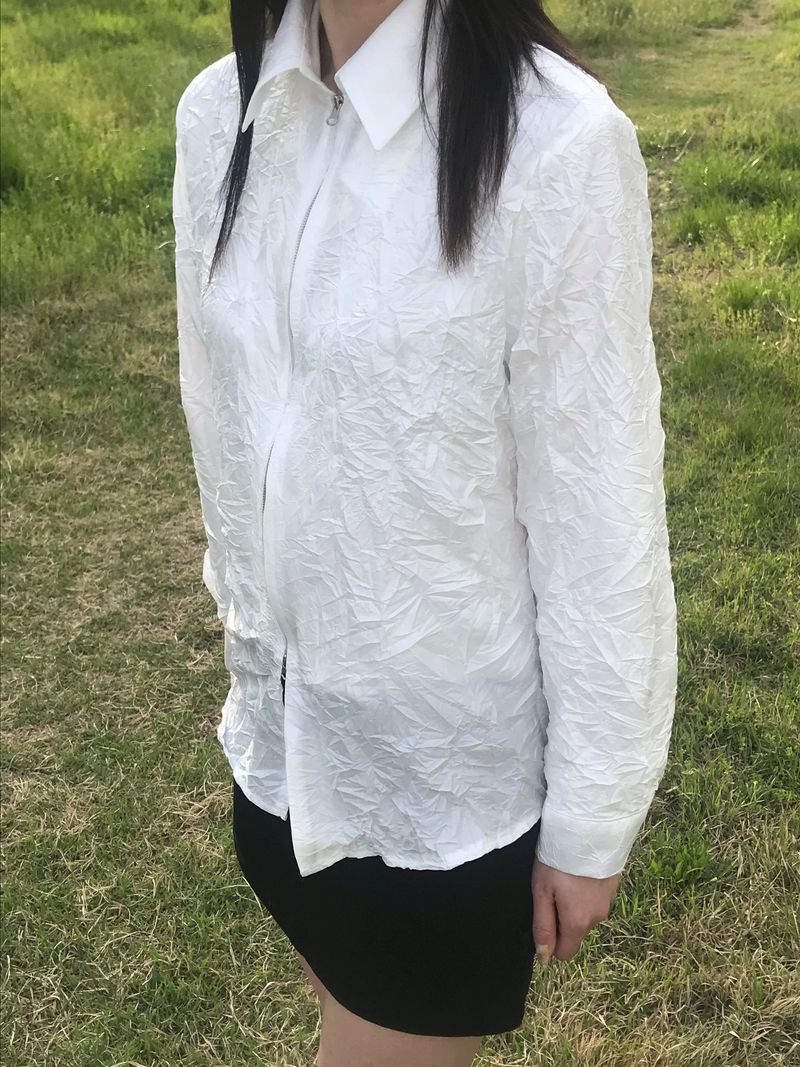 Crumpled 2-way jacket shirt