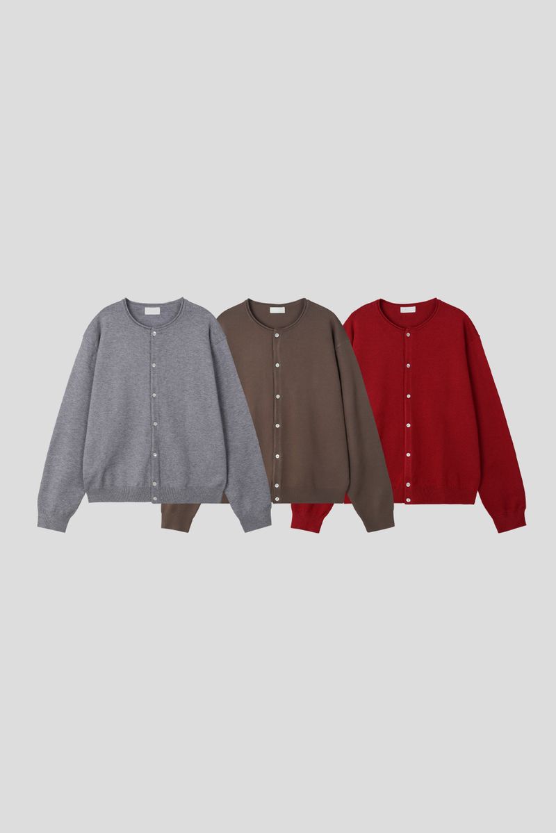 Milla Round Knit Cardigan (3color)