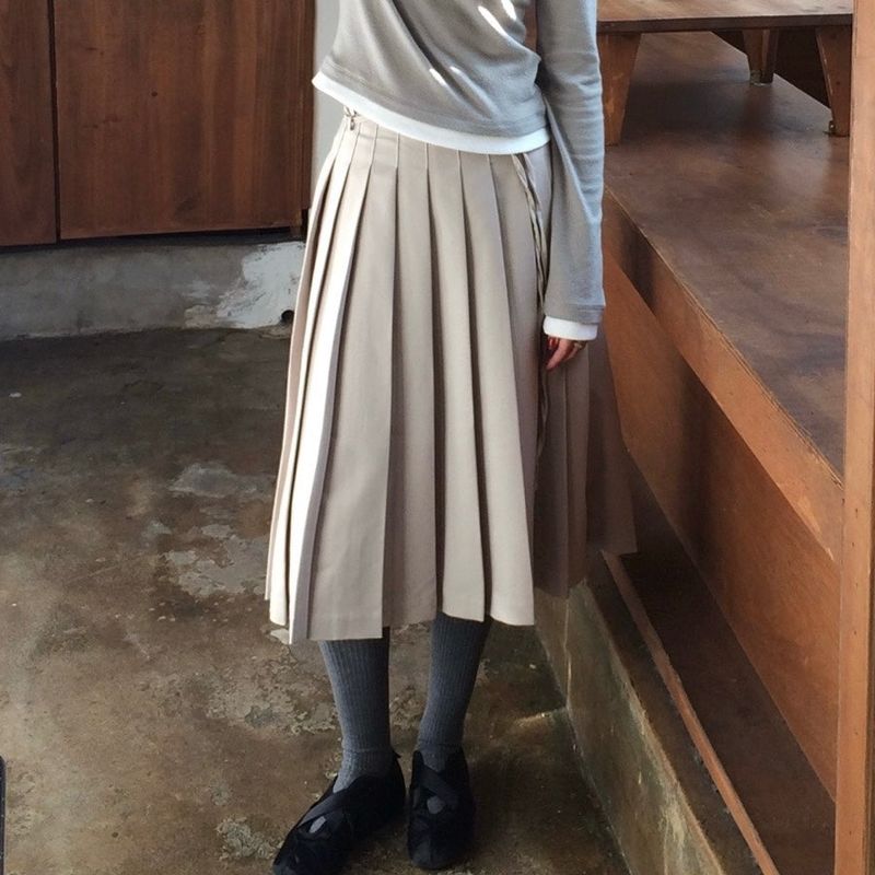 String Pleats Skirt - 2colors