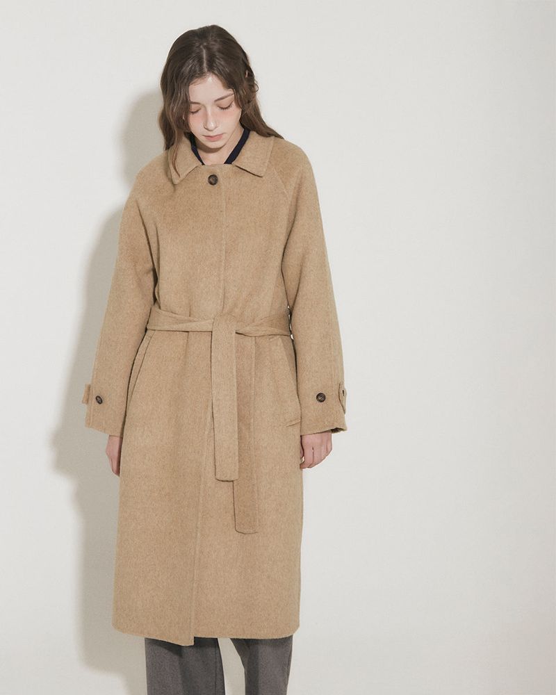 WOOL BALMACAAN COAT [BROWN]