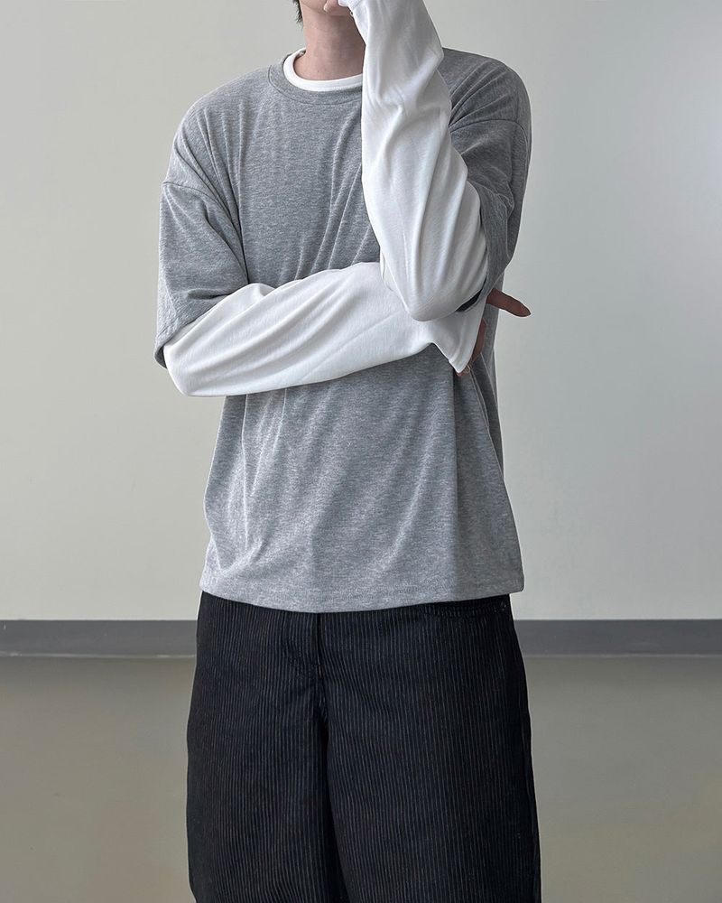 Mix Layered Long Sleeve T-Shirt