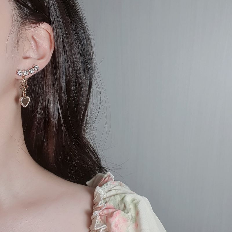 Flower Heart Wing Earring