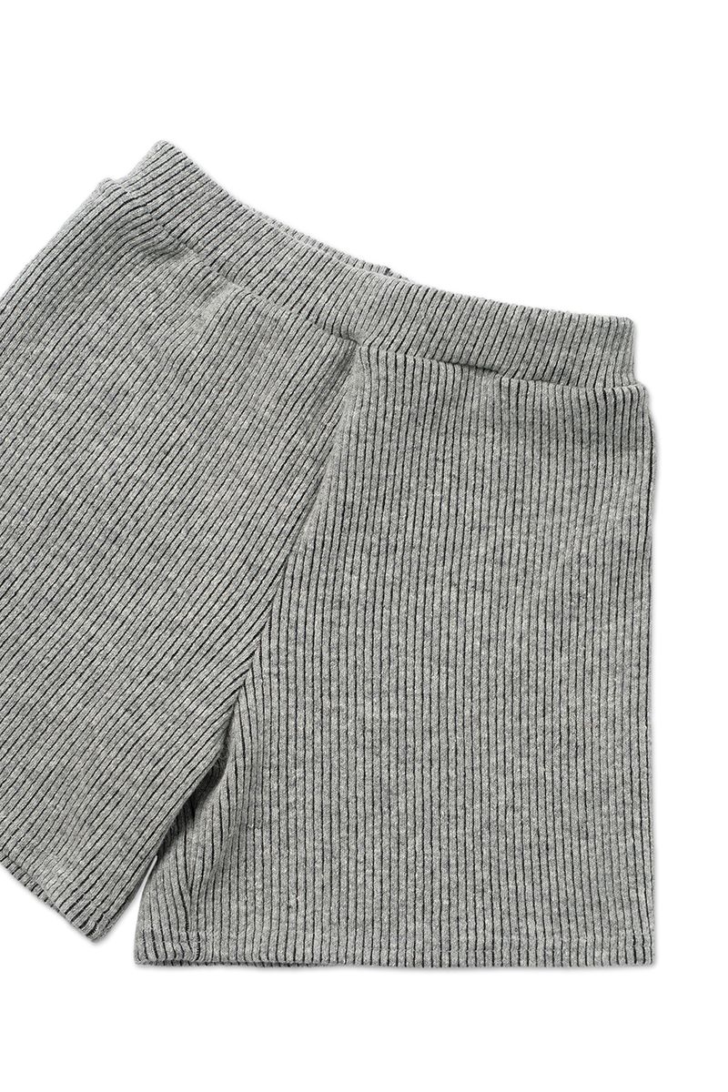Ribbed knit shorts_gray