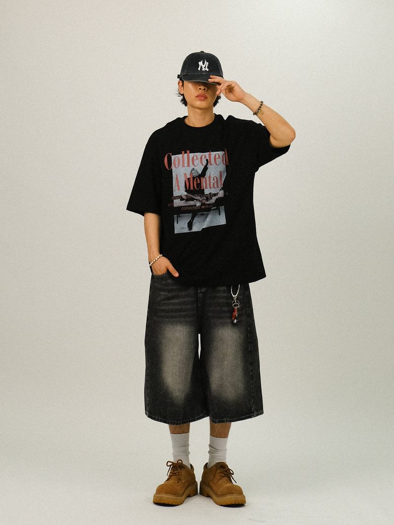 RT サイドピンタックデニムバミューダパンツ