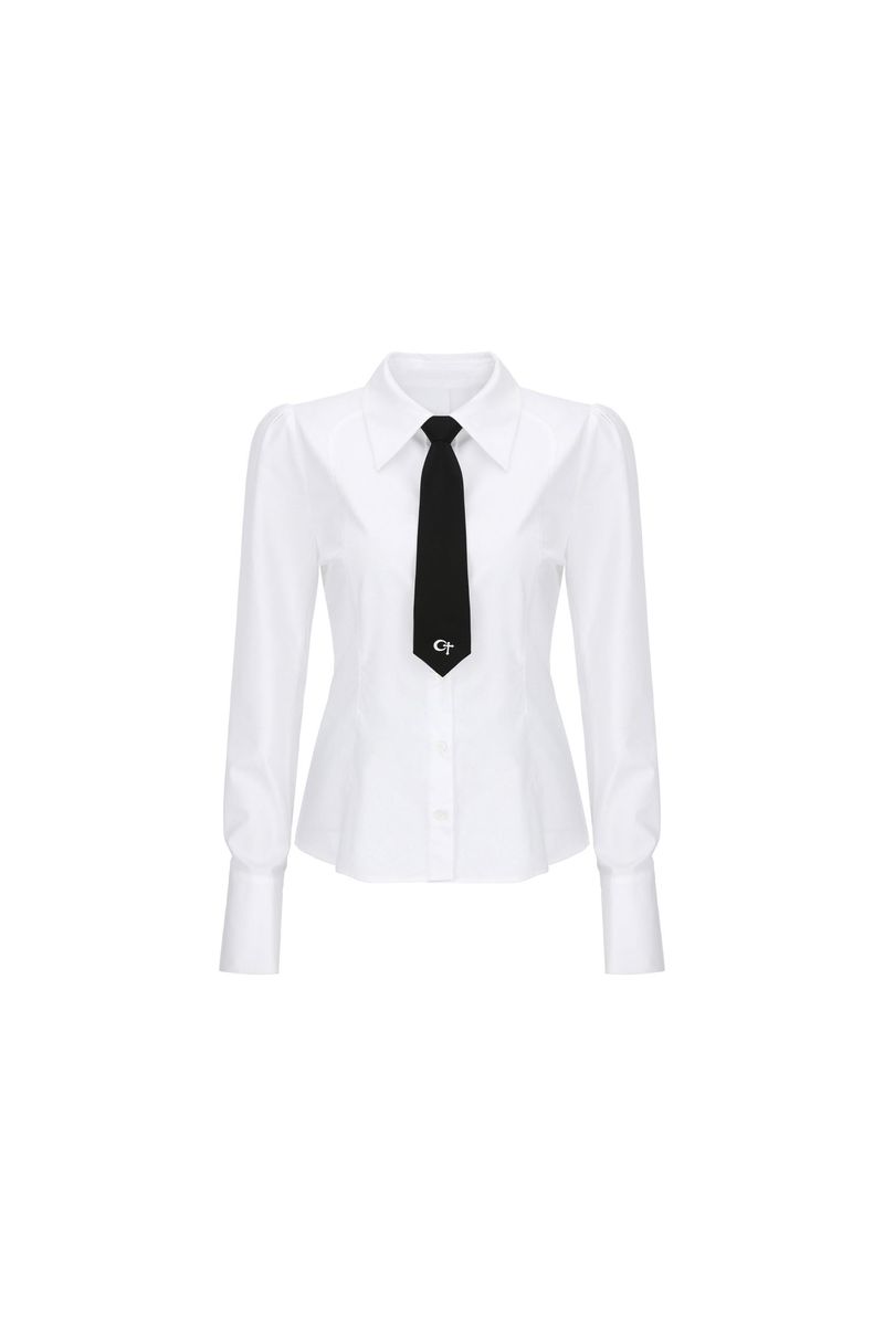 0 1 CT logo necktie shirt