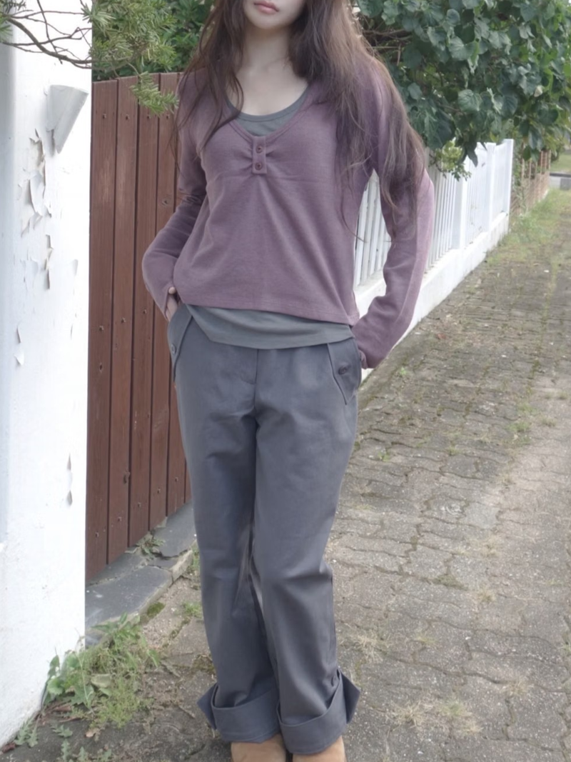 two-tone layered tee