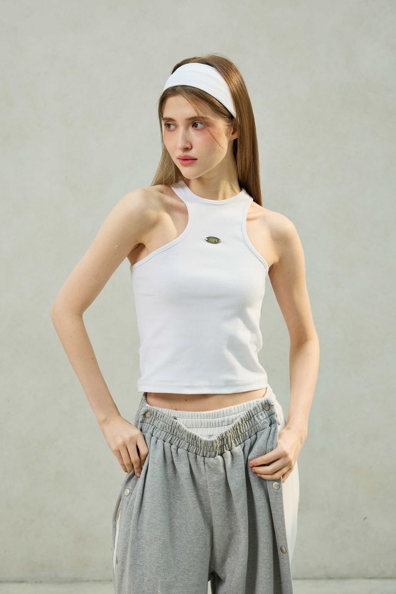 POPPY SLEEVELESS TOP / WHITE