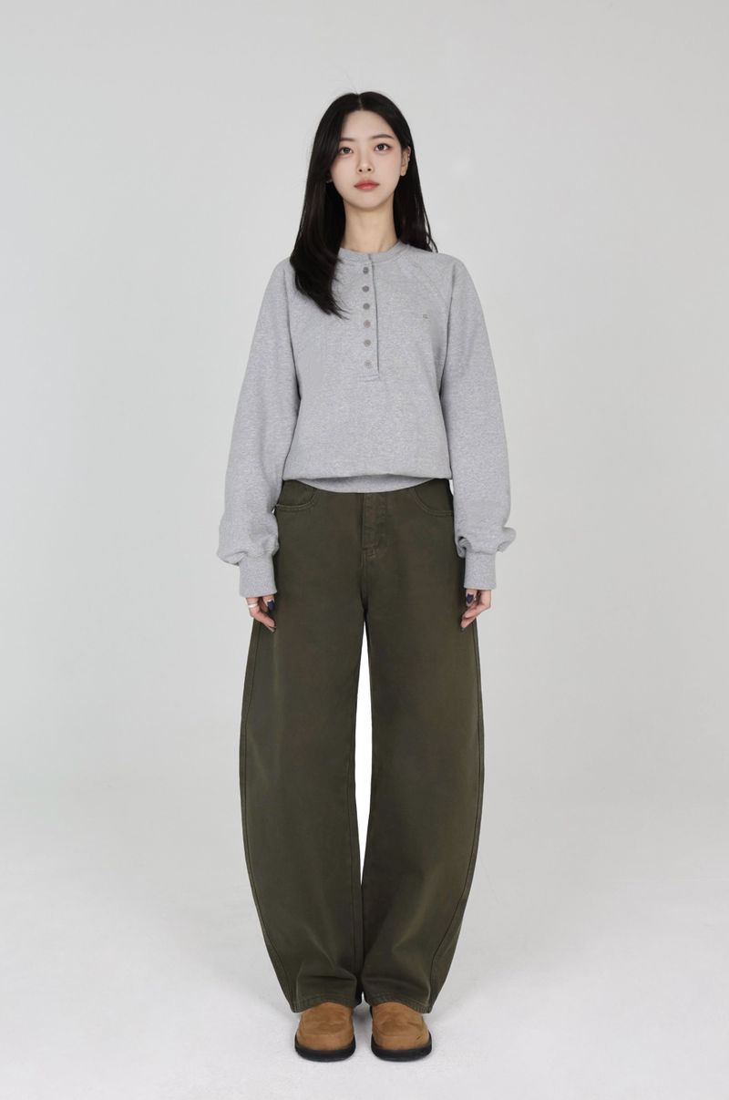 CLOUD FLEECE MEDITERRANEAN OLIVE DYEING CURVED FIT DENIM code 26025