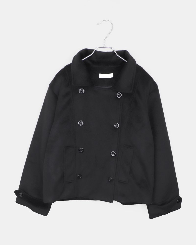 Ringsa Double-Button Collar Wool Short Coat