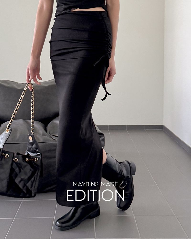 MAYBINS(メイビンス)の「MADE. Dero drawstring long skirt(Skirts)」